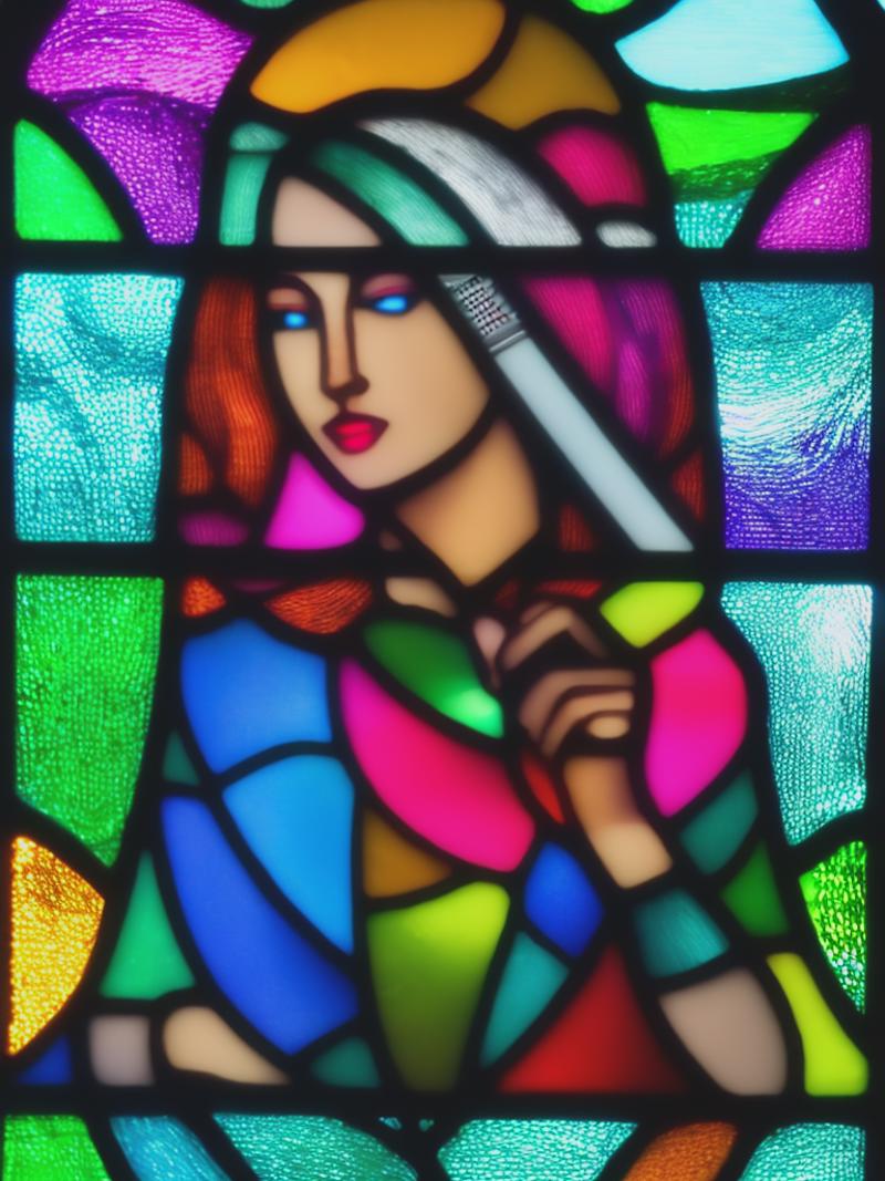 07986-705114331-a stain glass window of a woman holding up a set of hair straighteners.png